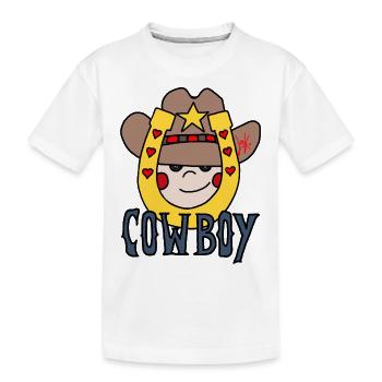 cowboy - Kids' Premium Organic T-Shirt - white - Front