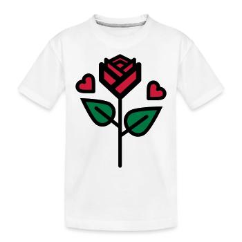 Valentine's Rose avec coeur - T-shirt bio Premium Enfant - blanc - Devant