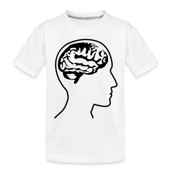 brain_head___f1 - T-shirt bio Premium Enfant - blanc - Devant
