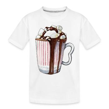 Marshmallow Kakao - Kinder Premium Bio T-Shirt - Weiß - Vorne