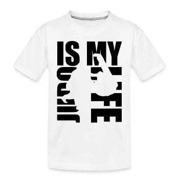 judo is my life - Kids' Premium Organic T-Shirt - white - Front