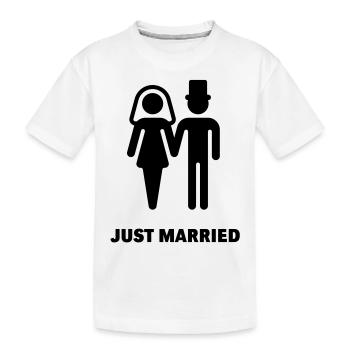 Just Married (mariée et le marié) - T-shirt bio Premium Enfant - blanc - Devant