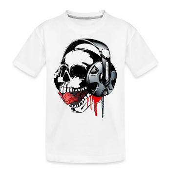color skull music by dk - Kids' Premium Organic T-Shirt - white - Front