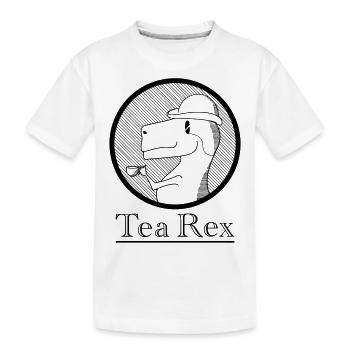 Tea Rex - Kinder Premium Bio T-Shirt - Weiß - Vorne