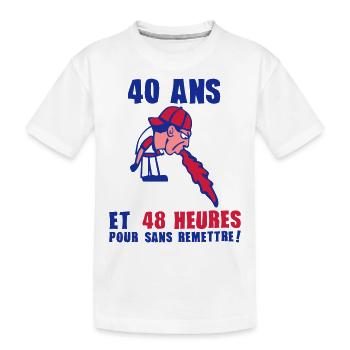 40 ans vomit degueule vomito remettre anniversaire - T-shirt bio Premium Enfant - blanc - Devant