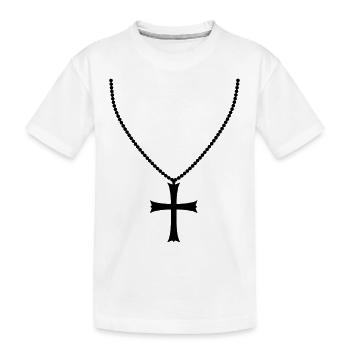 jewelry necklace church symbol cross jesus christ - Kids' Premium Organic T-Shirt - white - Front