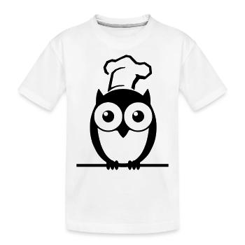 Eule - Kinder Premium Bio T-Shirt - Weiß - Vorne
