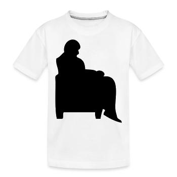 Mann sitzender Sessel Canape alt - Kinder Premium Bio T-Shirt - Weiß - Vorne