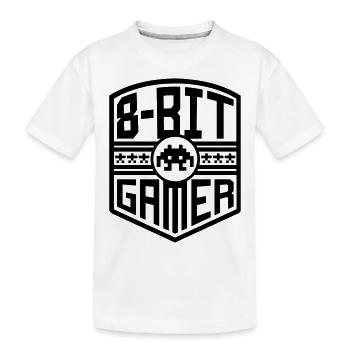 8-Bit Gamer (Wappen) - Kinder Premium Bio T-Shirt - Weiß - Vorne