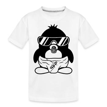 baby pinguin kind schnuller windel sonnenbrille lu - Kinder Premium Bio T-Shirt - Weiß - Vorne