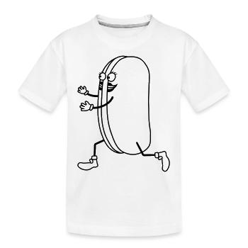 grillwurst broetchen brot frau wuerstchen rennen g - Kinder Premium Bio T-Shirt - Weiß - Vorne