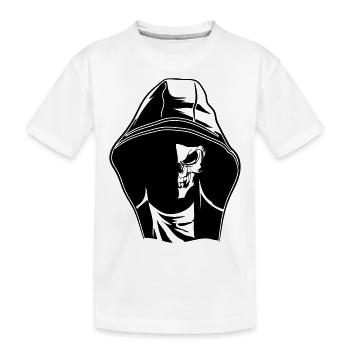 Horror gesicht monster kapuze - Kinder Premium Bio T-Shirt - Weiß - Vorne