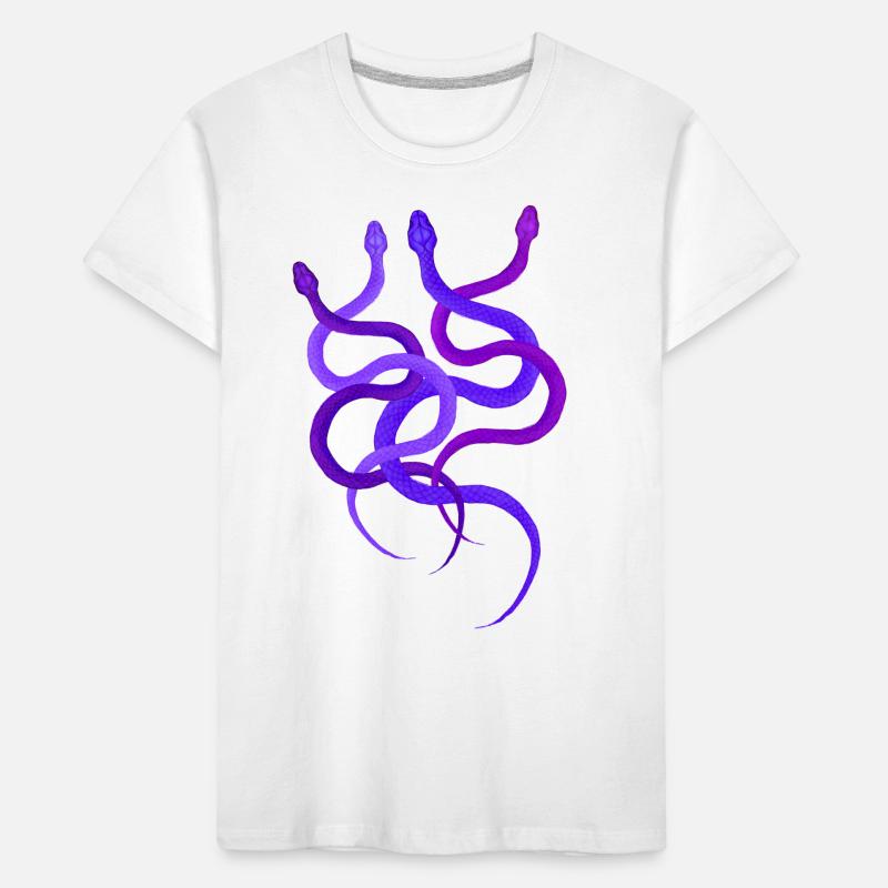 Einfaches Schlangendesign, 4 wilde Pythons Kinder Premium Bio T-Shirt