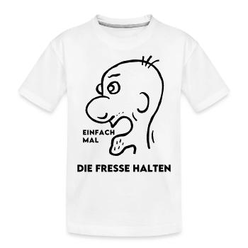 Mann Comic Wütend Böse Streit - Fresse halten - Kinder Premium Bio T-Shirt - Weiß - Vorne