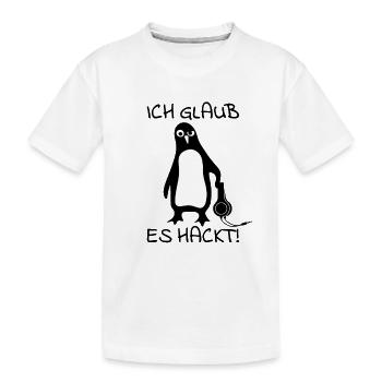 Pinguin Sudo - Kinder Premium Bio T-Shirt - Weiß - Vorne