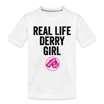 Real life Derry Girls - Kids' Premium Organic T-Shirt - white - Front