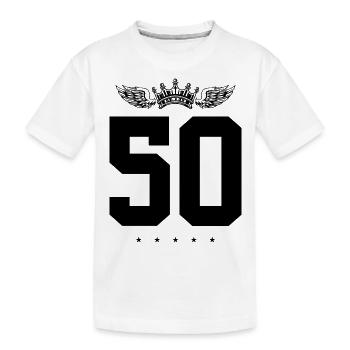 Couronne de 50 numéros - T-shirt bio Premium Enfant - blanc - Devant