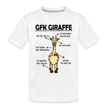 Gewaltfreie Kommunikation Giraffe Herz - Kinder Premium Bio T-Shirt - Weiß - Vorne