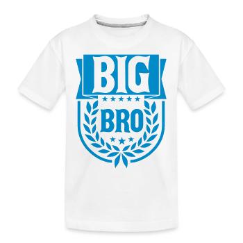 Text Big Bro Logo - Kinder Premium Bio T-Shirt - Weiß - Vorne