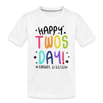 Happy Twosday 2.22.22 Mathématiciens colorés de deux jours - T-shirt bio Premium Enfant - blanc - Devant