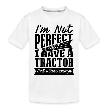PERFEKT MIT SCHLEPPER - Kinder Premium Bio T-Shirt - Weiß - Vorne