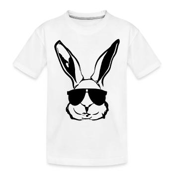 Rabbit with sunglasses Rabbit's head Gift idea - Kids' Premium Organic T-Shirt - white - Front