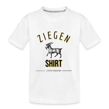 Produkt im Ziegen Shirt Design - Kinder Premium Bio T-Shirt - Weiß - Vorne