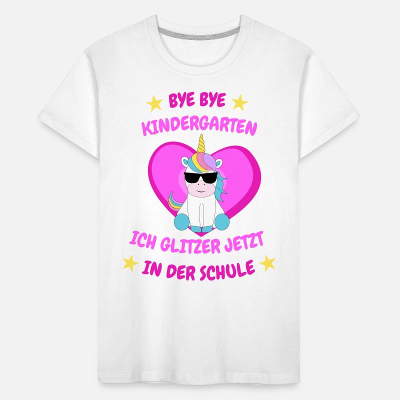 Kinder Schulkind 2022 Mädchen Einhorn Einschulung Kinder Premium Bio T-Shirt