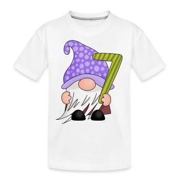 Number Seven Gnome - Kids' Premium Organic T-Shirt - white - Front