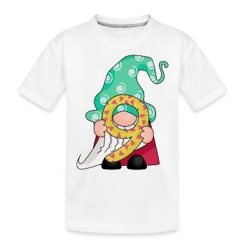 Number Nine Gnome - Kids' Premium Organic T-Shirt - white - Front