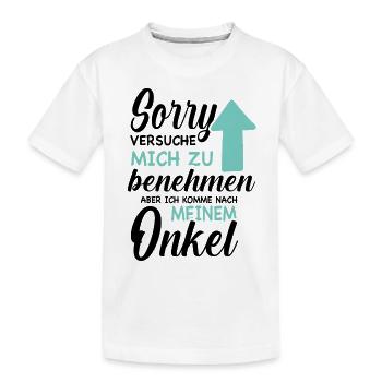 Ich versuche mich zu benehmen - Onkel - Kinder Premium Bio T-Shirt - Weiß - Vorne