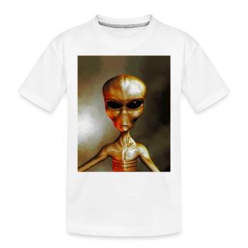 Golden Alien - Kids' Premium Organic T-Shirt - white - Front