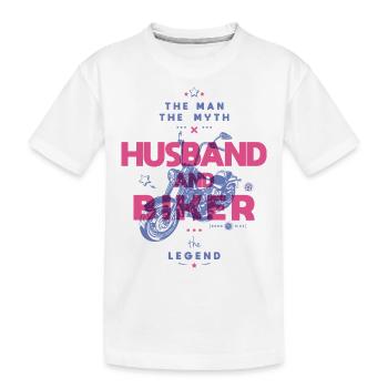 Ehemann und Biker der Mann der Mythos die Legende - Kinder Premium Bio T-Shirt - Weiß - Vorne