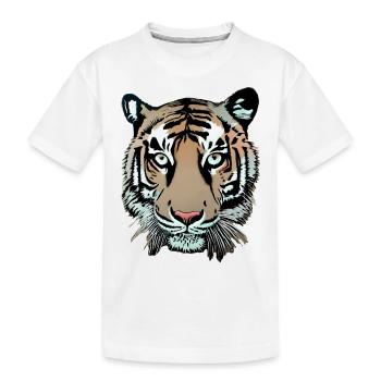 Illustration du tigre - T-shirt bio Premium Enfant - blanc - Devant