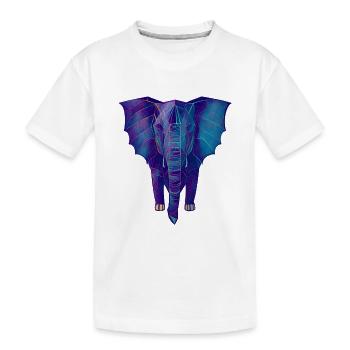 Geometric Blue Elephant - Kids' Premium Organic T-Shirt - white - Front