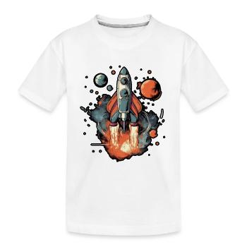 a space rocket launch through space - T-shirt bio Premium Enfant - blanc - Devant