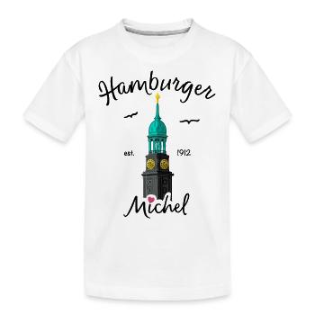Hamburger Michel, Northern Germany, Drawing - Kids' Premium Organic T-Shirt - white - Front