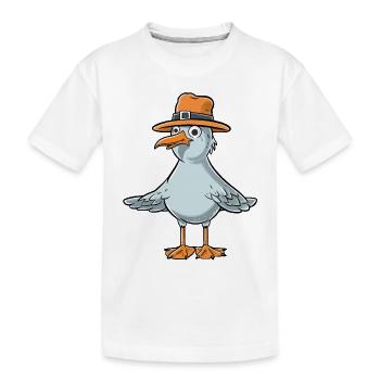 Funny seagull - Kids' Premium Organic T-Shirt - white - Front