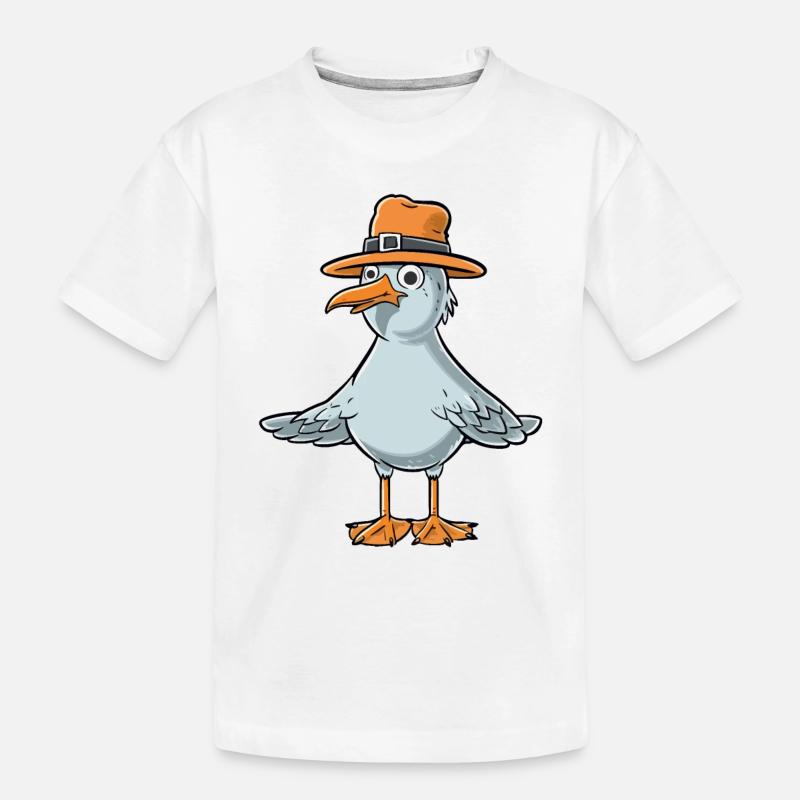 Lustige Möwe - Kinder Premium Bio T-Shirt - Weiß