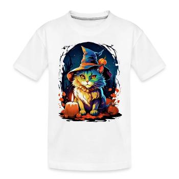 Modèle vierge de chat d’Halloween 5.0 - T-shirt bio Premium Enfant - blanc - Devant