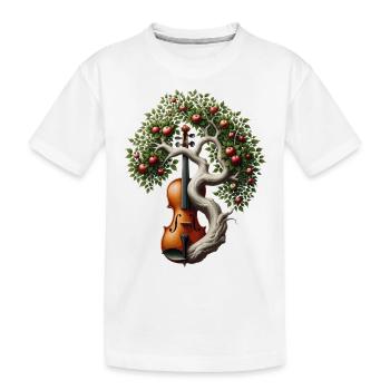 Music, Tree, Violin, Violin, Orchestra, Big Band - Kids' Premium Organic T-Shirt - white - Front