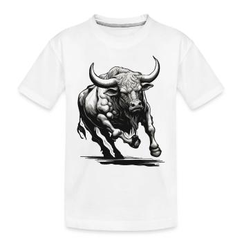 Taureau / Taureau / Animal / Cornes / Tauromachie - T-shirt bio Premium Enfant - blanc - Devant
