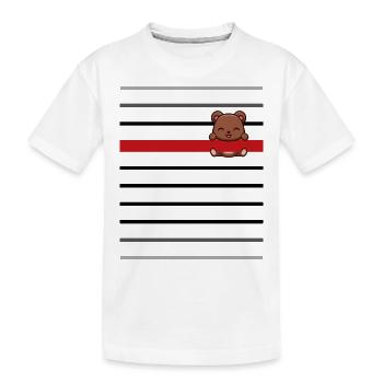 Black Striped Bear Stripe - Kids' Premium Organic T-Shirt - white - Front