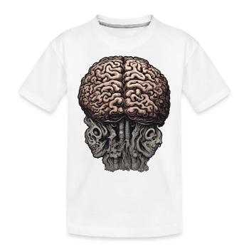 Cerveau / Connaissance / Intelligence / Intelligent / Penser - T-shirt bio Premium Enfant - blanc - Devant
