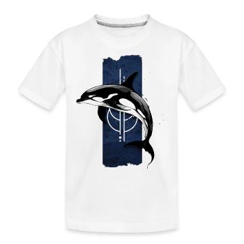 Ocean Monarch: Majestätischer Schwertwal - Kinder Premium Bio T-Shirt - Weiß - Vorne