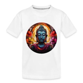 T-shirt Sérénité Bouddha Marque Vibration Positive - T-shirt bio Premium Enfant - blanc - Devant