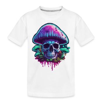 Pilz / Mushroom / Wiese / Wald / Goa / Psy - Kinder Premium Bio T-Shirt - Weiß - Vorne
