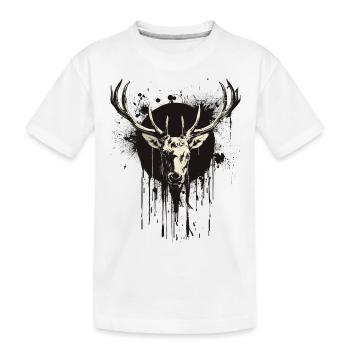 Cerf avec bêche noire - T-shirt bio Premium Enfant - blanc - Devant