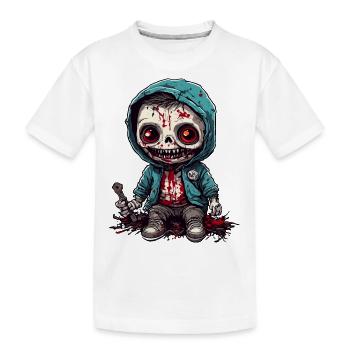 Horror Puppe / Halloween / gruselig / düster - Kinder Premium Bio T-Shirt - Weiß - Vorne