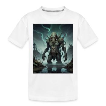 monstre des marais sombre horreur effrayant Halloween effrayant - T-shirt bio Premium Enfant - blanc - Devant